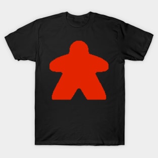 Red Pixelated Meeple T-Shirt